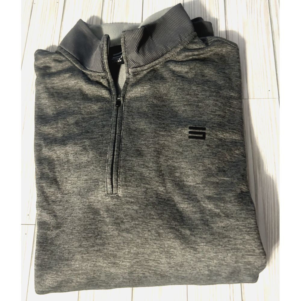 Three Sixty Six Gray Heather Mens 1/4 Zip Fleece inside Golf‎ Pullover  XL